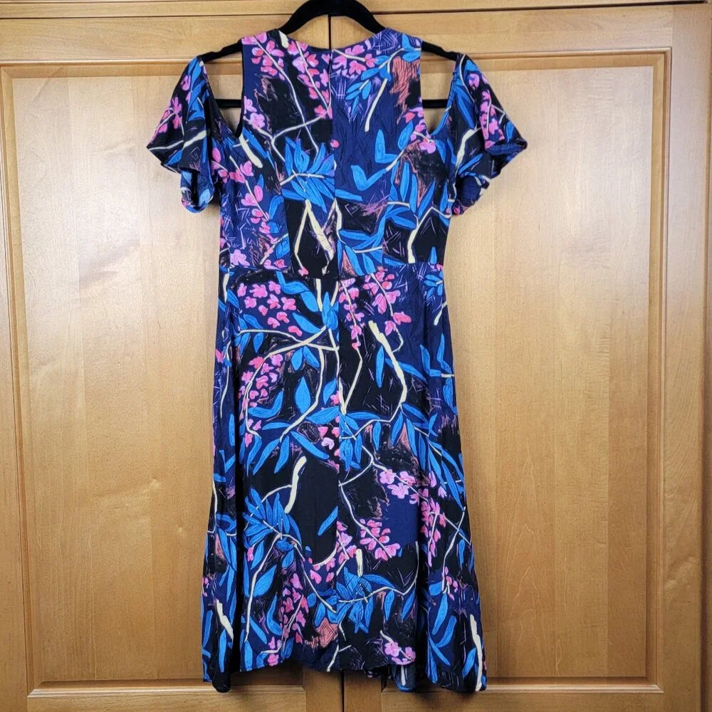 Maeve x Anthropologie Elia Cold Shoulder Dress Flutter Sleeves - 0P - Picture 2 of 11